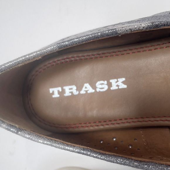 Trask Andi Perforated Metallic Suede‎ Loafer Flats Size 8 M Pewter Camo Shoes - Picture 9 of 10